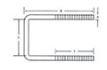 Type 304 Stainless Steel Square Bend U-Bolts - 2